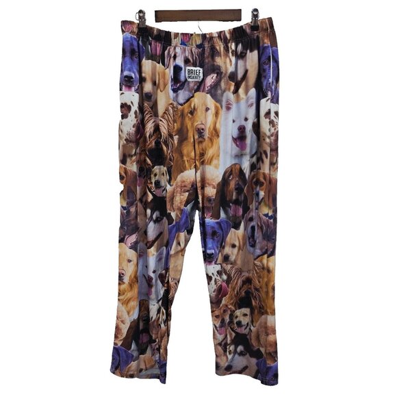Brief Insanity Dog Print Lounge Pants Size XXL Graphic Dog Faces Dog Lover - Picture 1 of 12